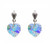 Sterling Silver Hook in heart shaped Austrian crystal drop earrings