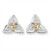 Sterling silver two tone gold plated Celtic Triquetra Stud earrings
