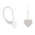 Sterling Silver heart Drop Earrings with a continental fitting