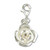 Sterling Silver clip-on solid rose Charm