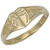 9ct gold kids small Heart shaped engraved signet ring 1g