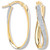 9ct Gold Moondust glitter Oval twist hoop Earrings 1.9g