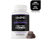 cbdMD, Sleep CBD Gummies, Full Spectrum, Raspberry, 60ct, 60mg THC + 1500mg CBD