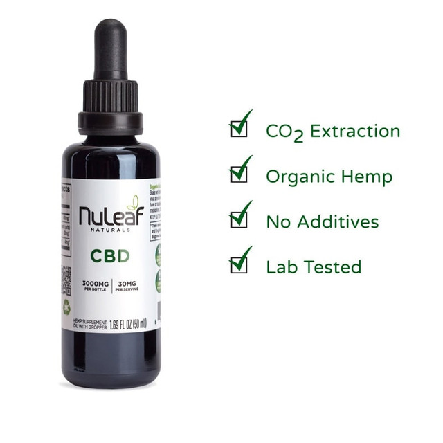 NuLeaf Naturals, Hemp CBD Oil, Full Spectrum, 50mL, 3000mg CBD
