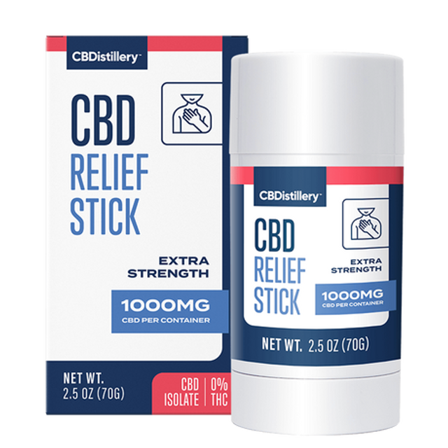 CBDistillery, CBD Relief Stick, Isolate THC-Free, 2.5oz, 1000mg CBD