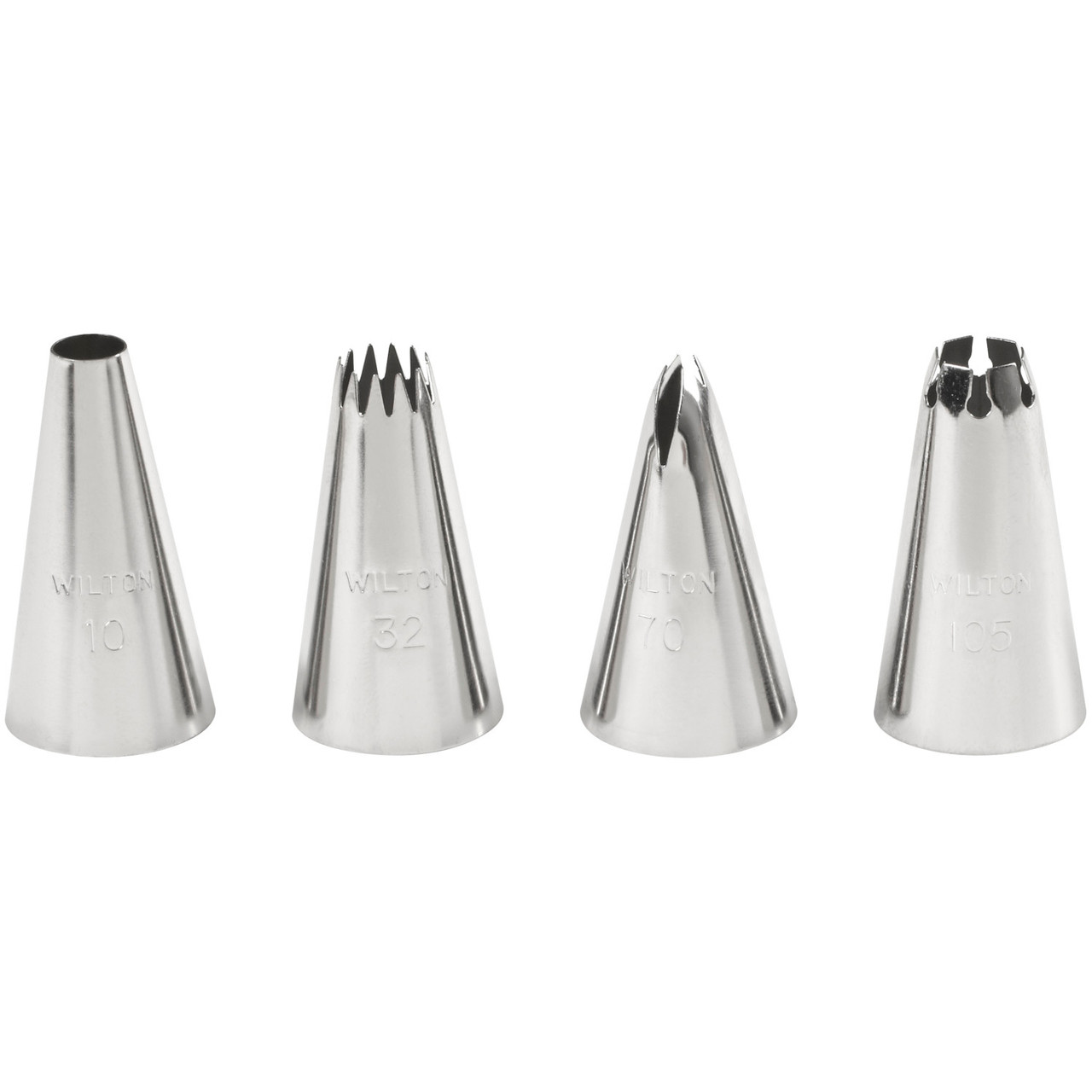 Cake Decorating Tip Set for Borders, 4-Piece (Tips 10, 32, 70, 105 - Main Image