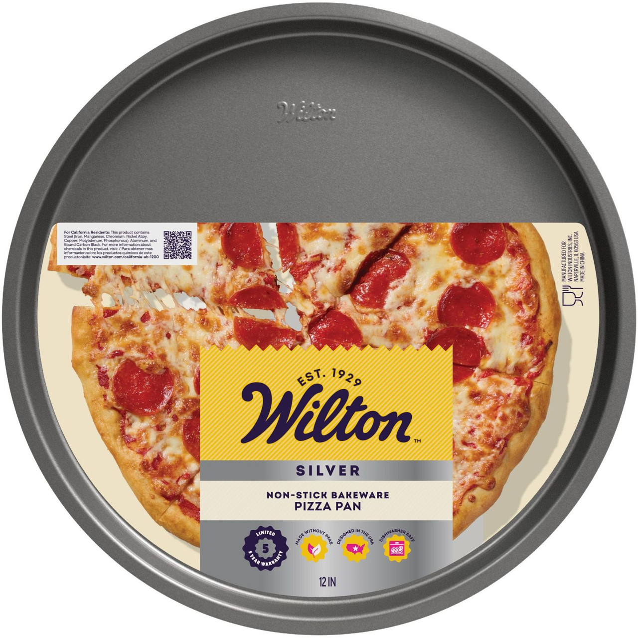 Silver Non-Stick Bakeware Pizza Pan, 12 Inch - Wilton