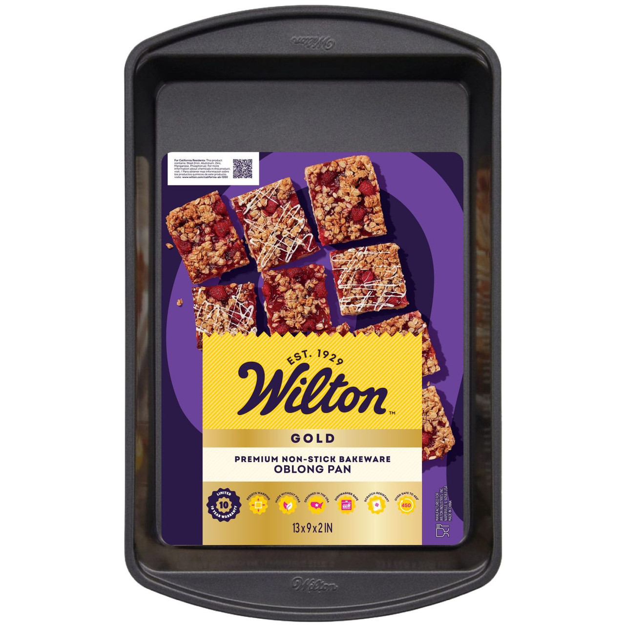 Gold Non-Stick Bakeware Oblong Pan, 13x9x2 Inch - Wilton