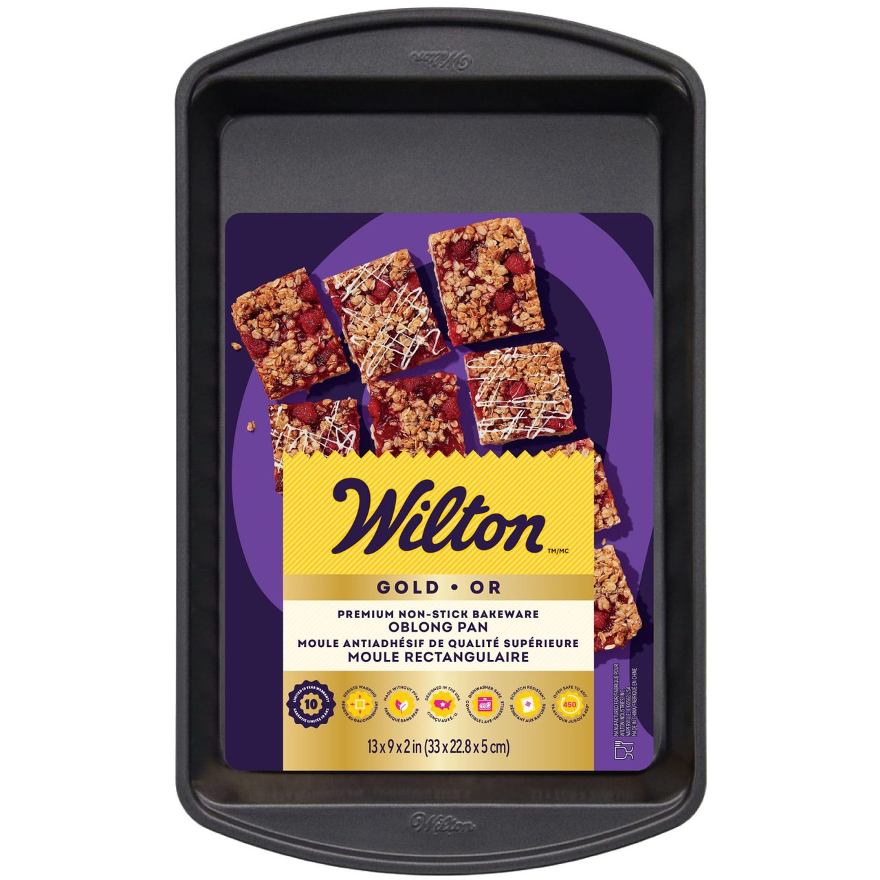 Gold Bakeware Non-Stick Oblong Pan, 13x9x2 Inch - Wilton