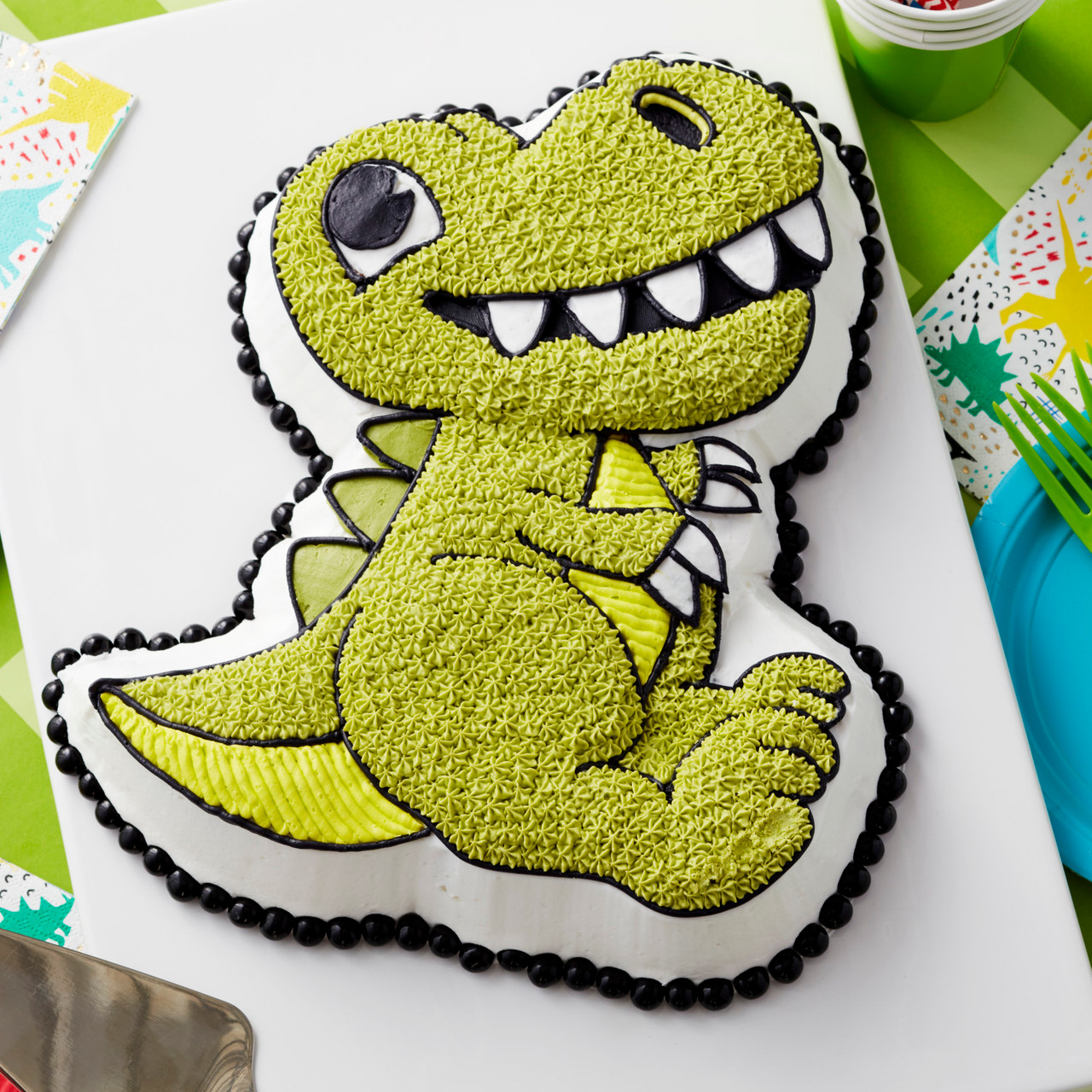 Very Easy Kids' Dinosaur Birthday Cake Tutorial for Beginners - YouTube