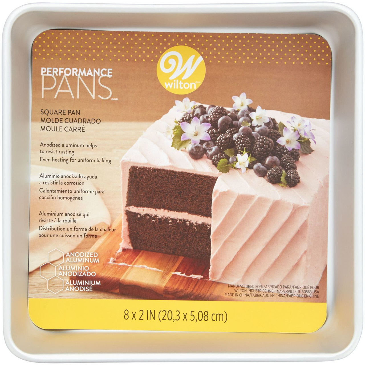 Usa Pan Cake Pan, Square, 8 Inch