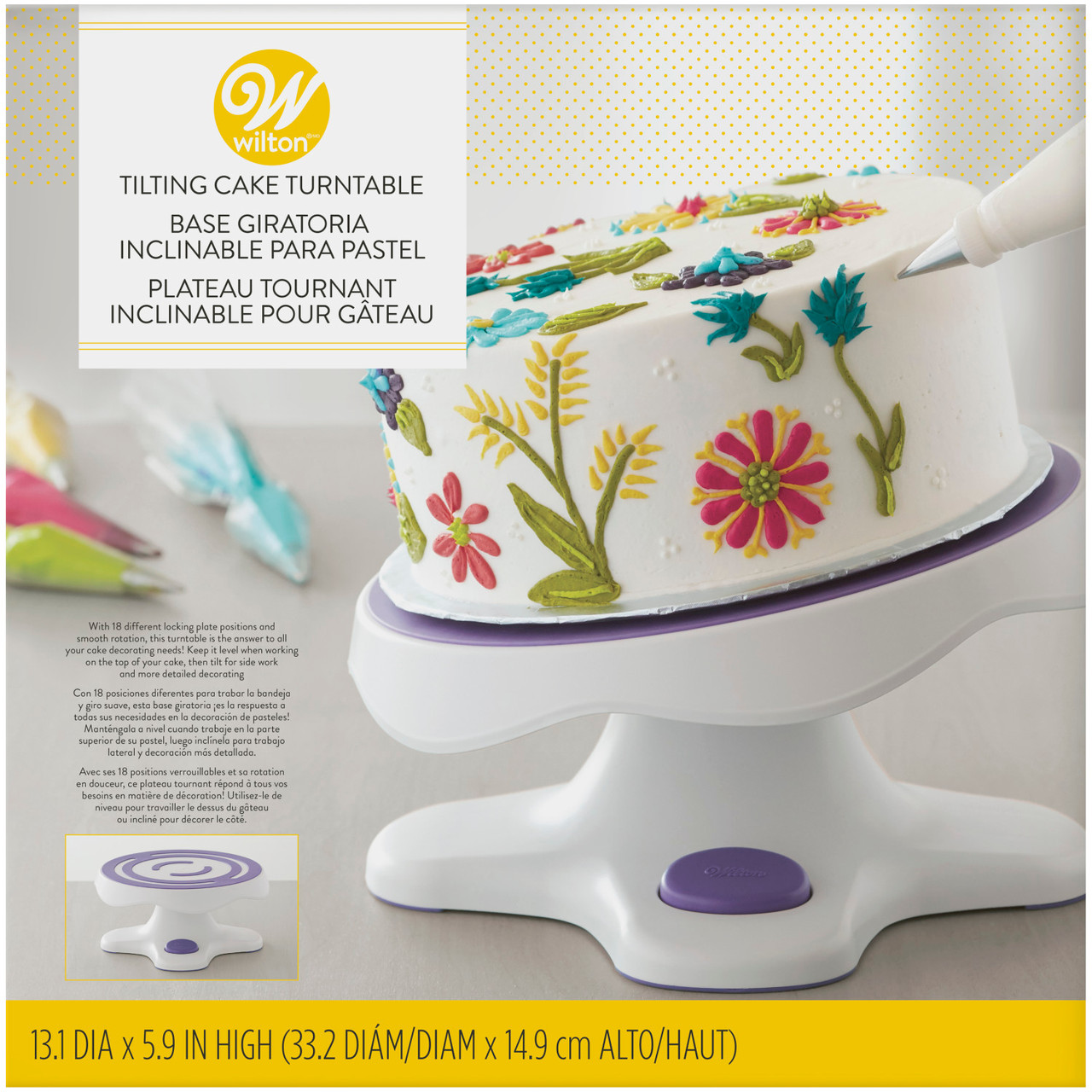 Tilt-N-Turn Ultra Cake Turntable - Cake Decorating Stand - Wilton