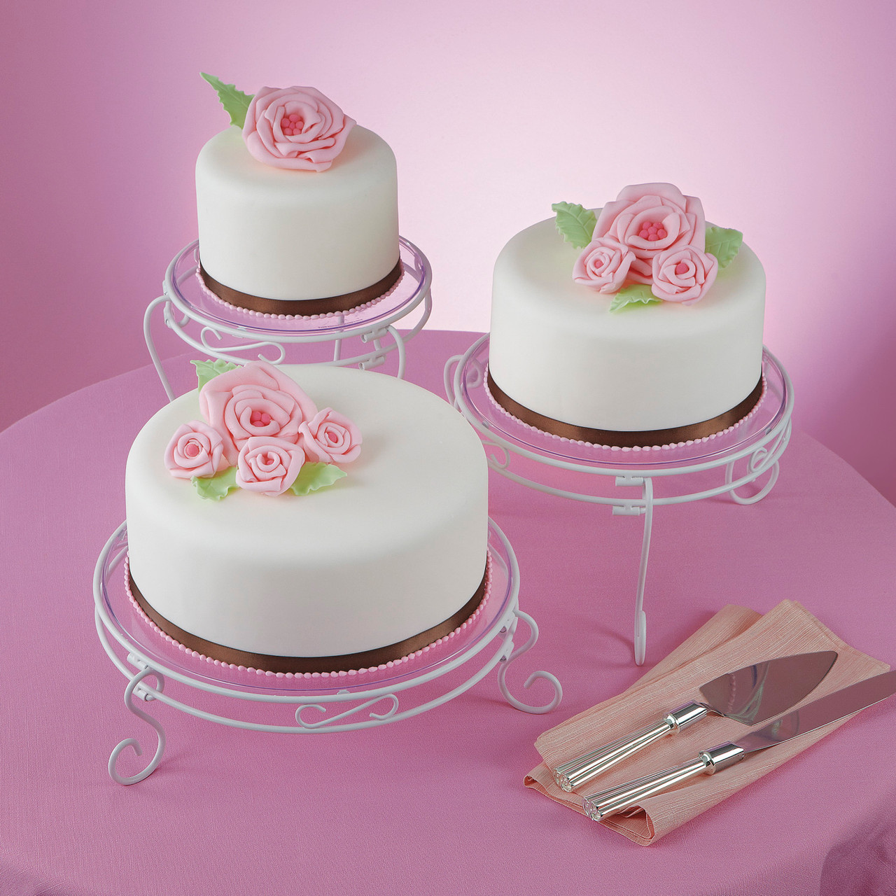 Hand Painted Wooden 2 Tier Cake Stand