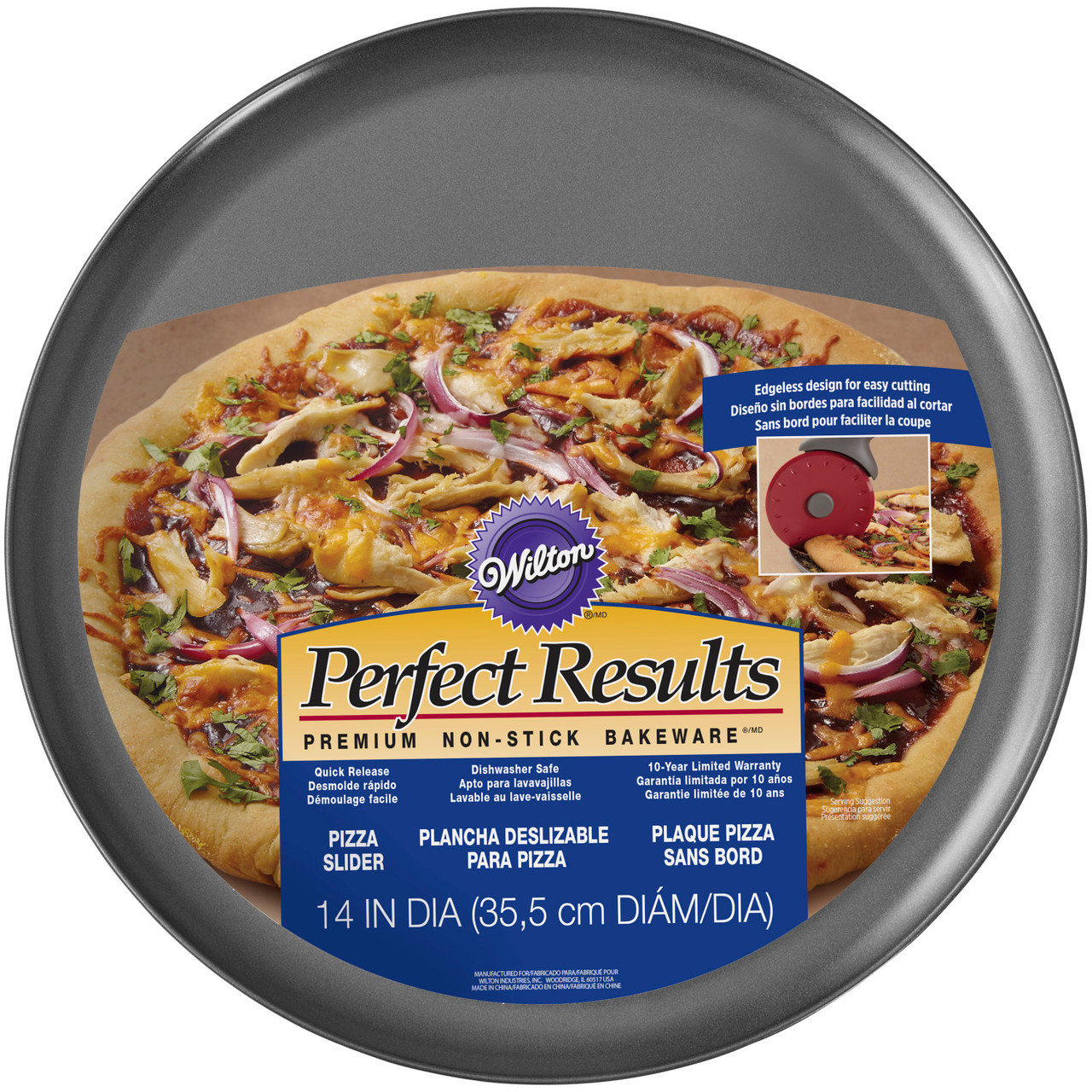 Perfect Results Premium Non-Stick Pizza Crisper Pan, 14-Inch - Wilton