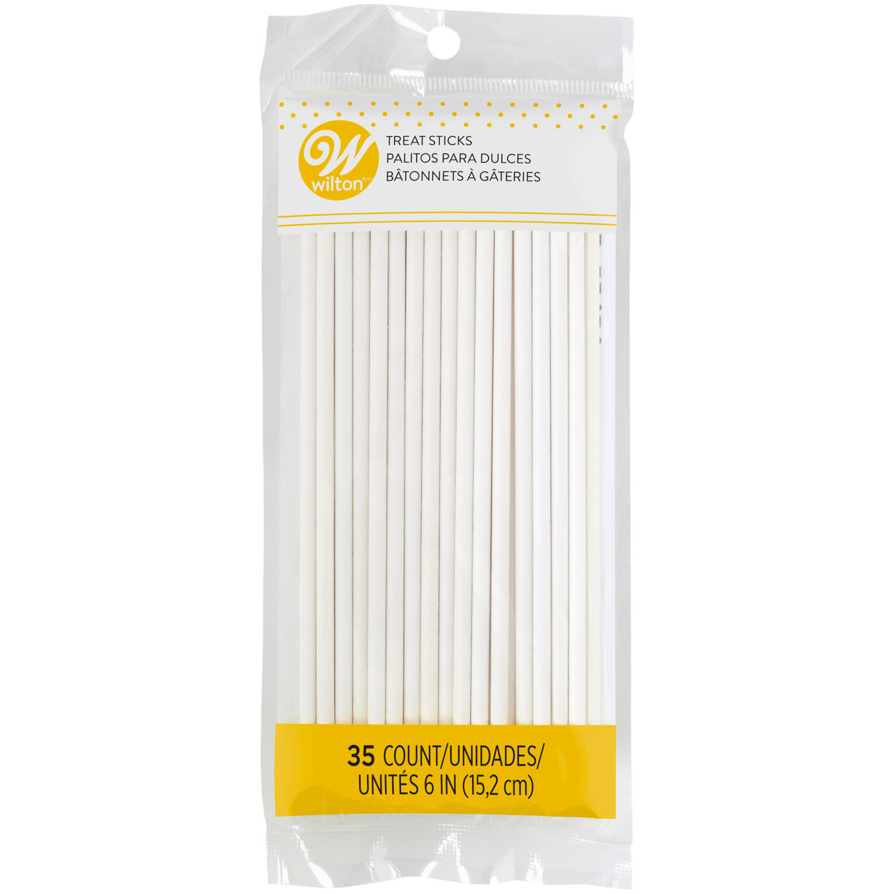 White 6-Inch Lollipop Sticks, 35-Count Pack
