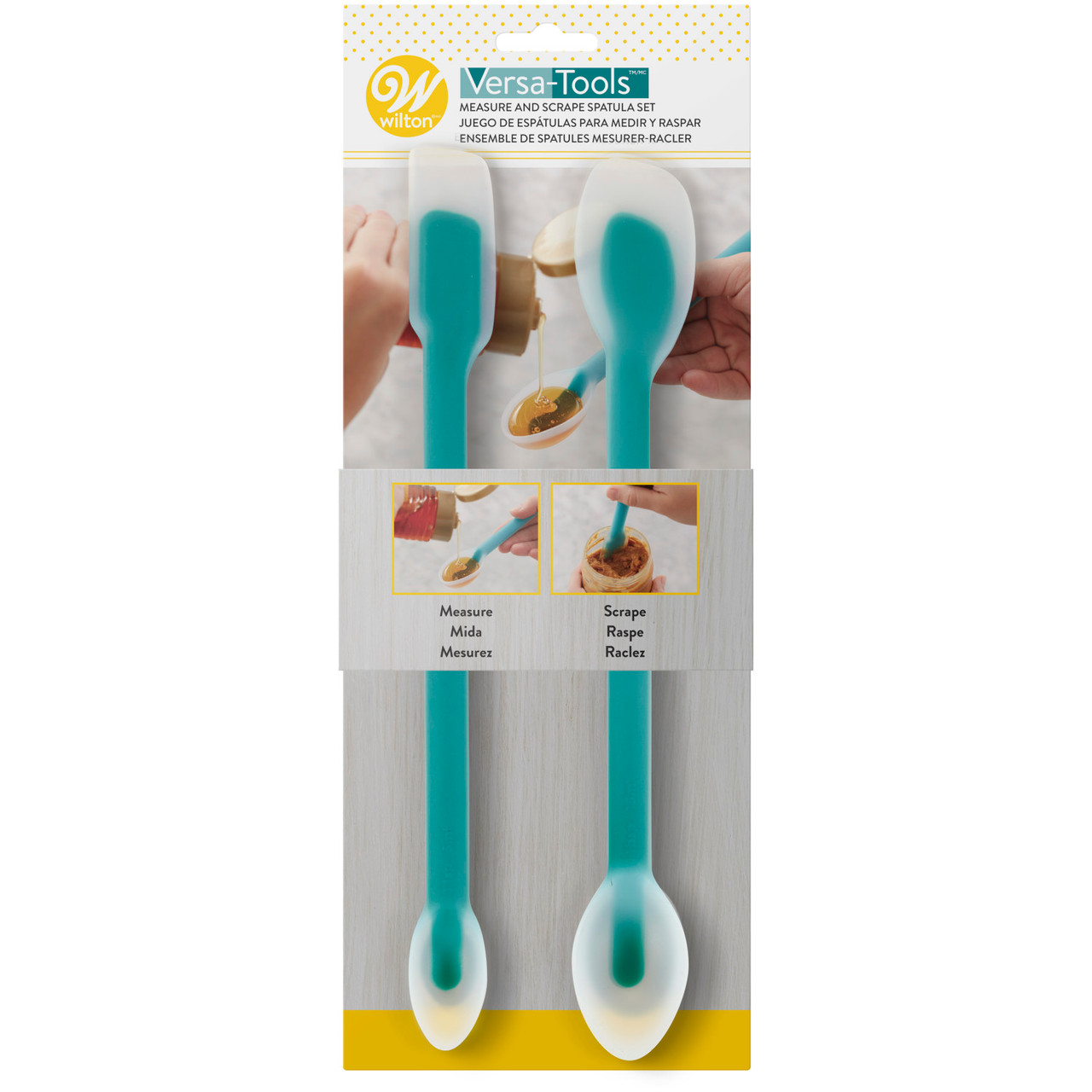 Versa-Tools Measure and Scrape Spatula Set for Cooking and Baking, 2-Piece  - Wilton