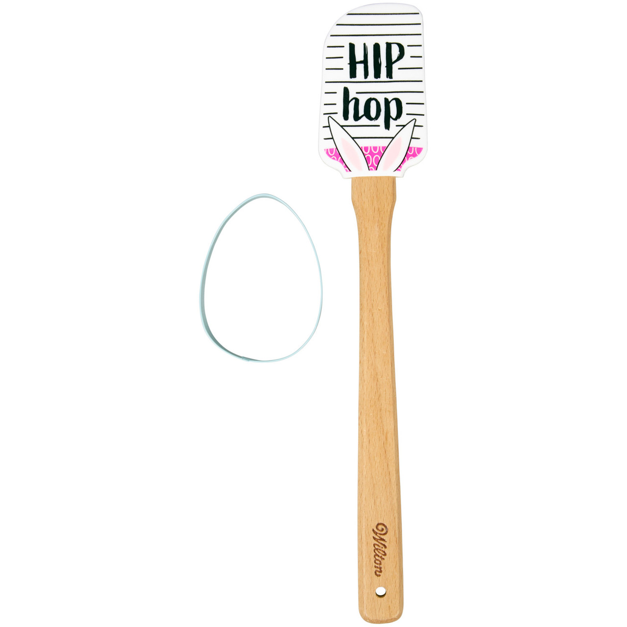 Easter Hip Hop Silicone Spatula and Cookie Cutter Set, 2-Piece