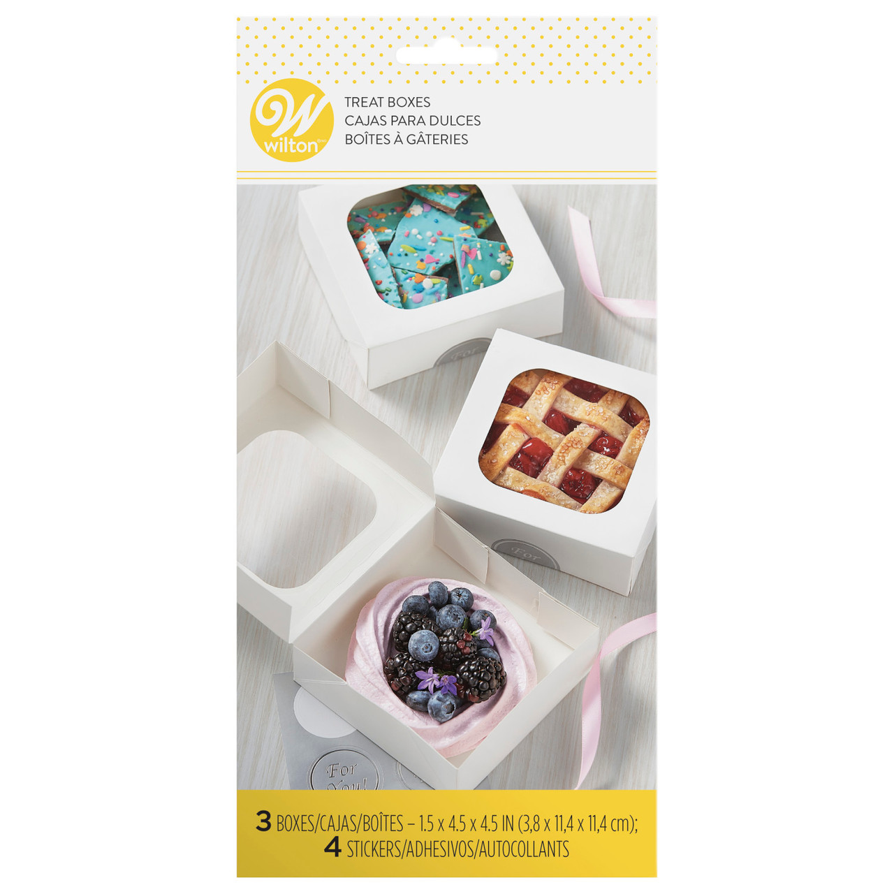 cajas pequeñas de confitería blancas, 3 unidades wilton