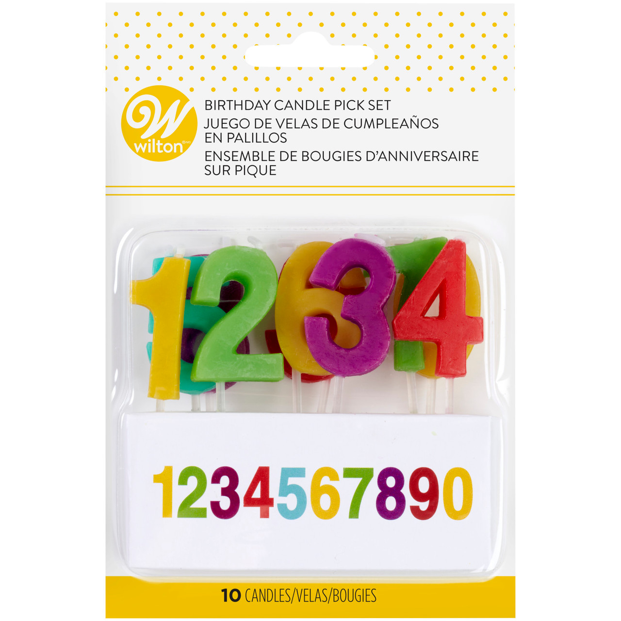 Rainbow Number Birthday Candle Pick Set, 10Pack Wilton