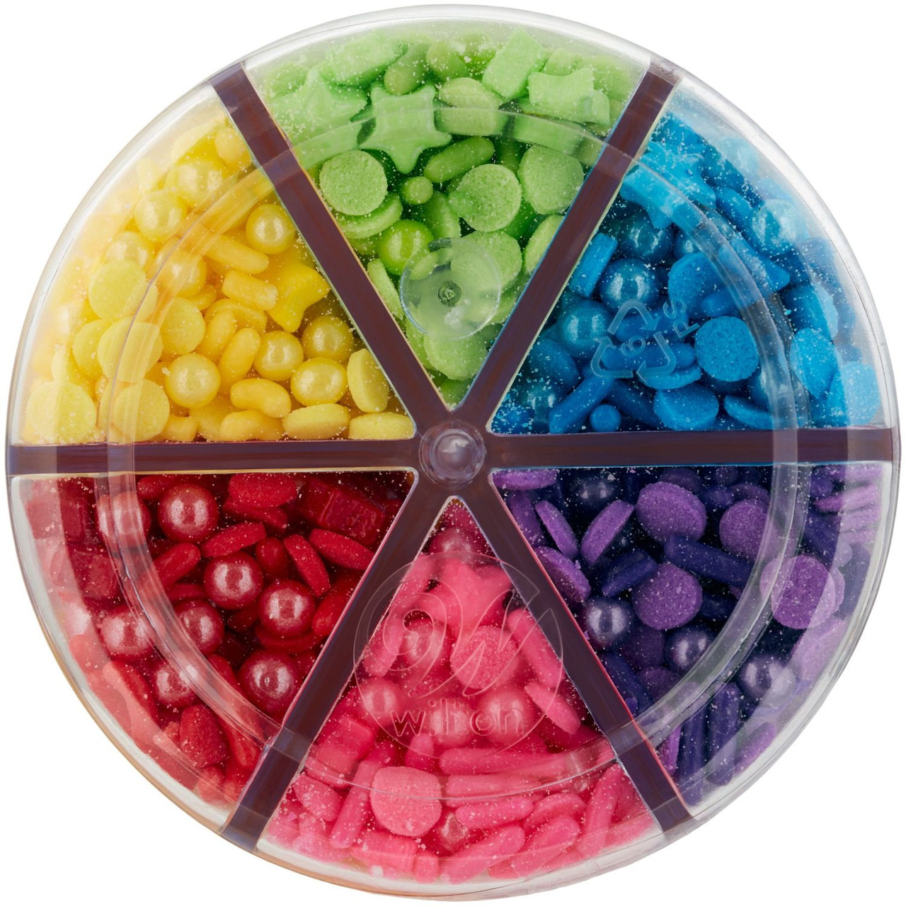 Wilton Rainbow Basics Sprinkles Mix with Turning Lid: 5.92-Ounce Bottle