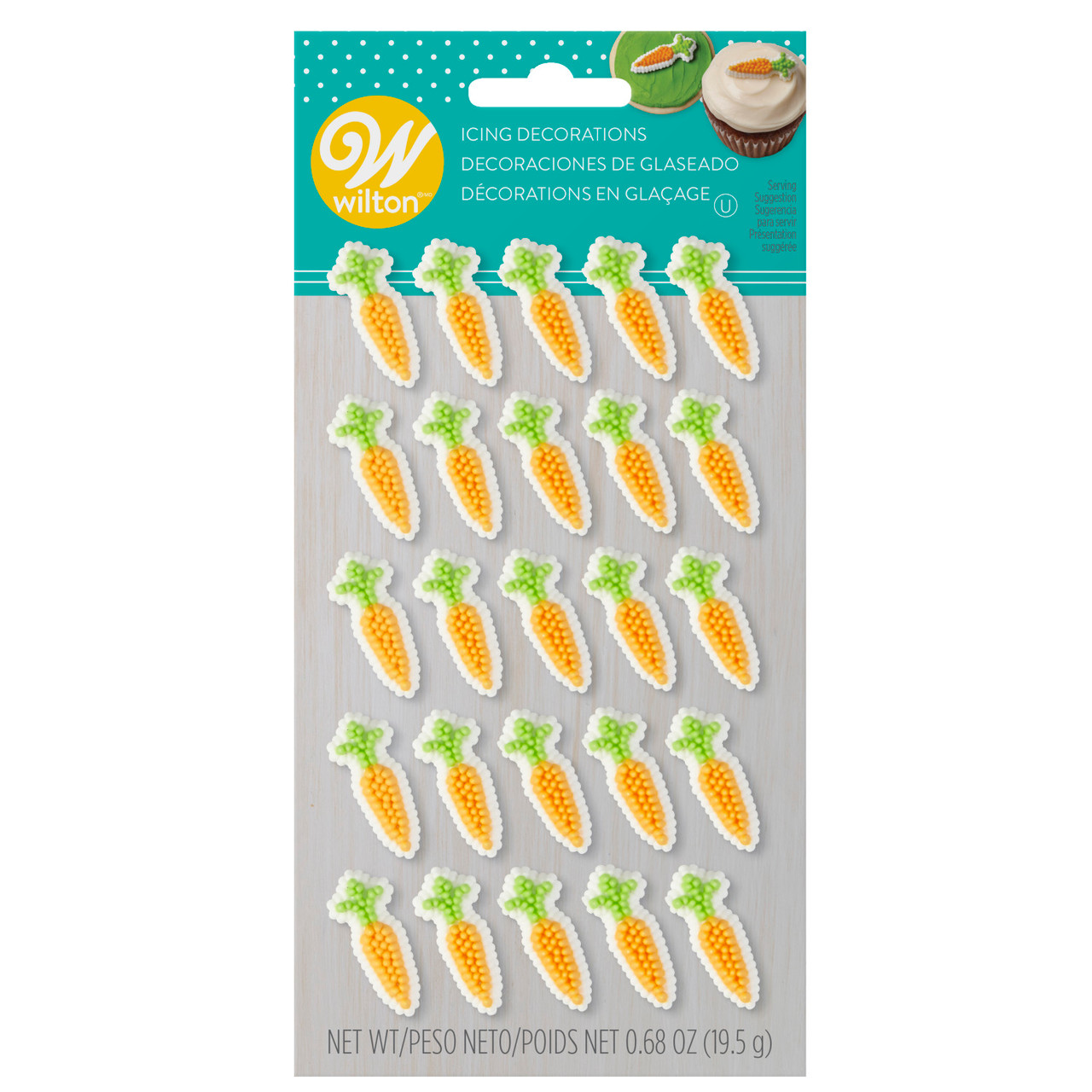Carrot Icing Decorations, 25Count Wilton