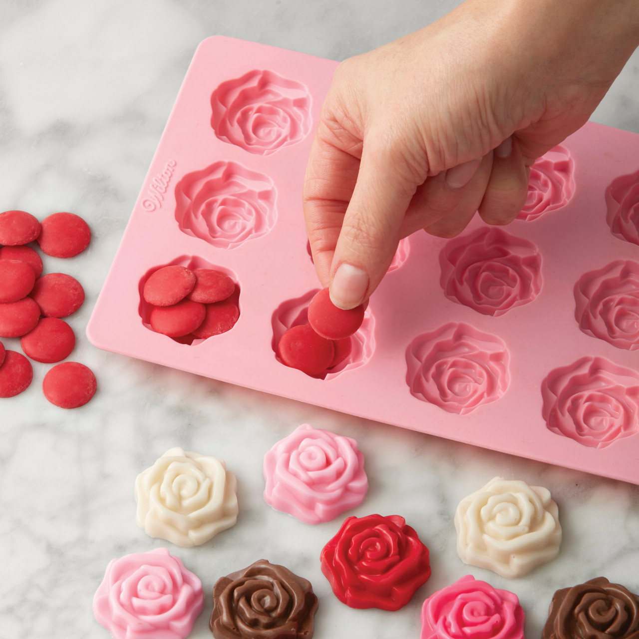 Silicone Rose Mold, 12-Cavity