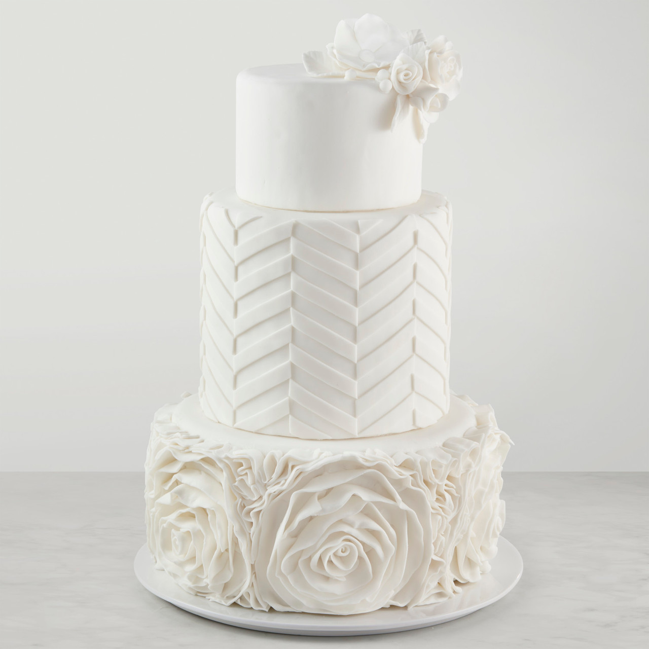 Monogrammed Pleated Fondant Cake - Wilton