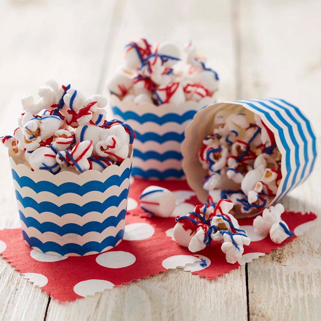 red white and blue popcorn kernels