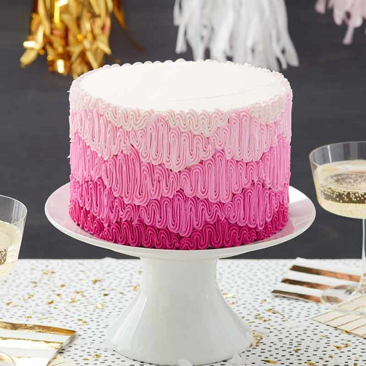 Pink Ombre butterflies cake