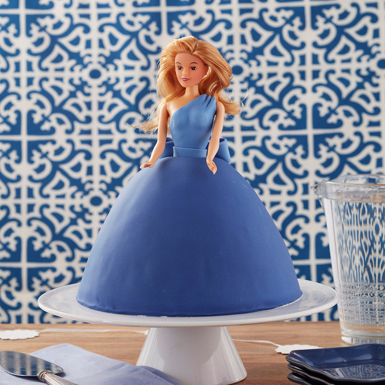 Cool Blue Barbie Cake- Order Online Cool Blue Barbie Cake @ Flavoursguru