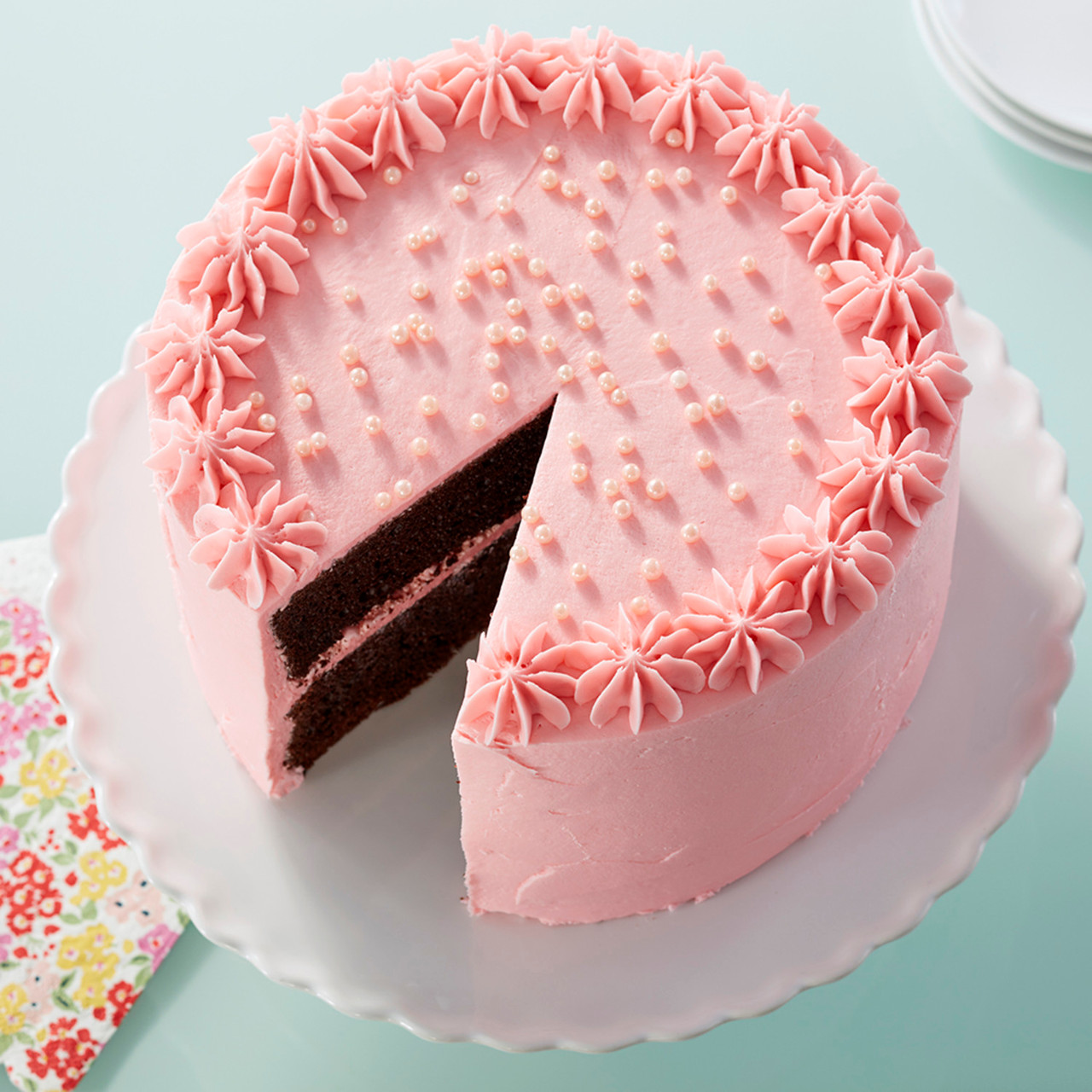 Order Chic Pink Cake Love Online, Price Rs.1269 | FlowerAura