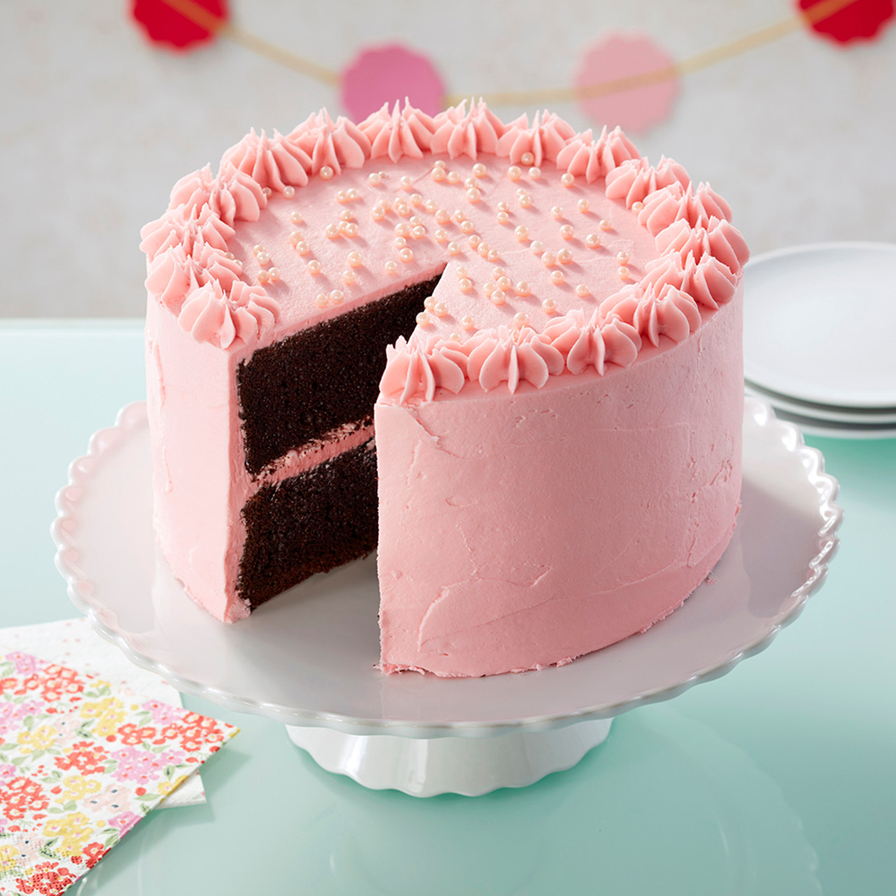 Happy Birthday Sis: Raspberry Pink Birthday Cake Tutorial!