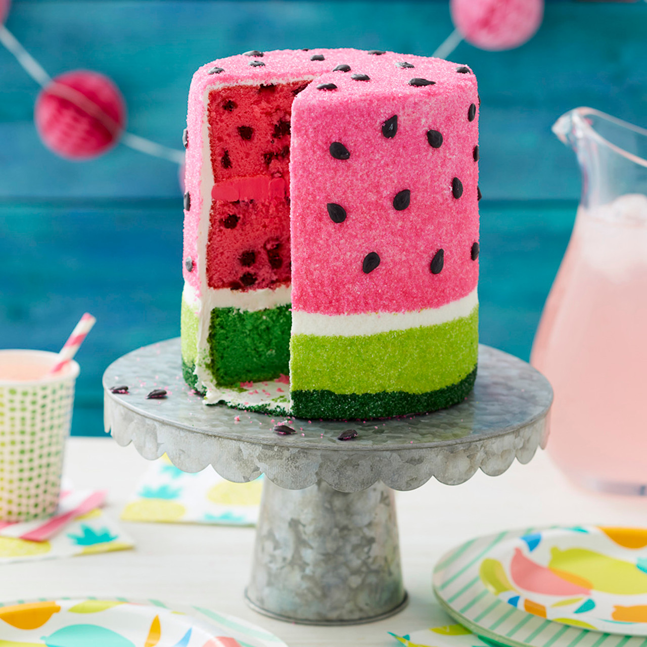 Easy Watermelon Cake and Frosting - Bakes and Blunders