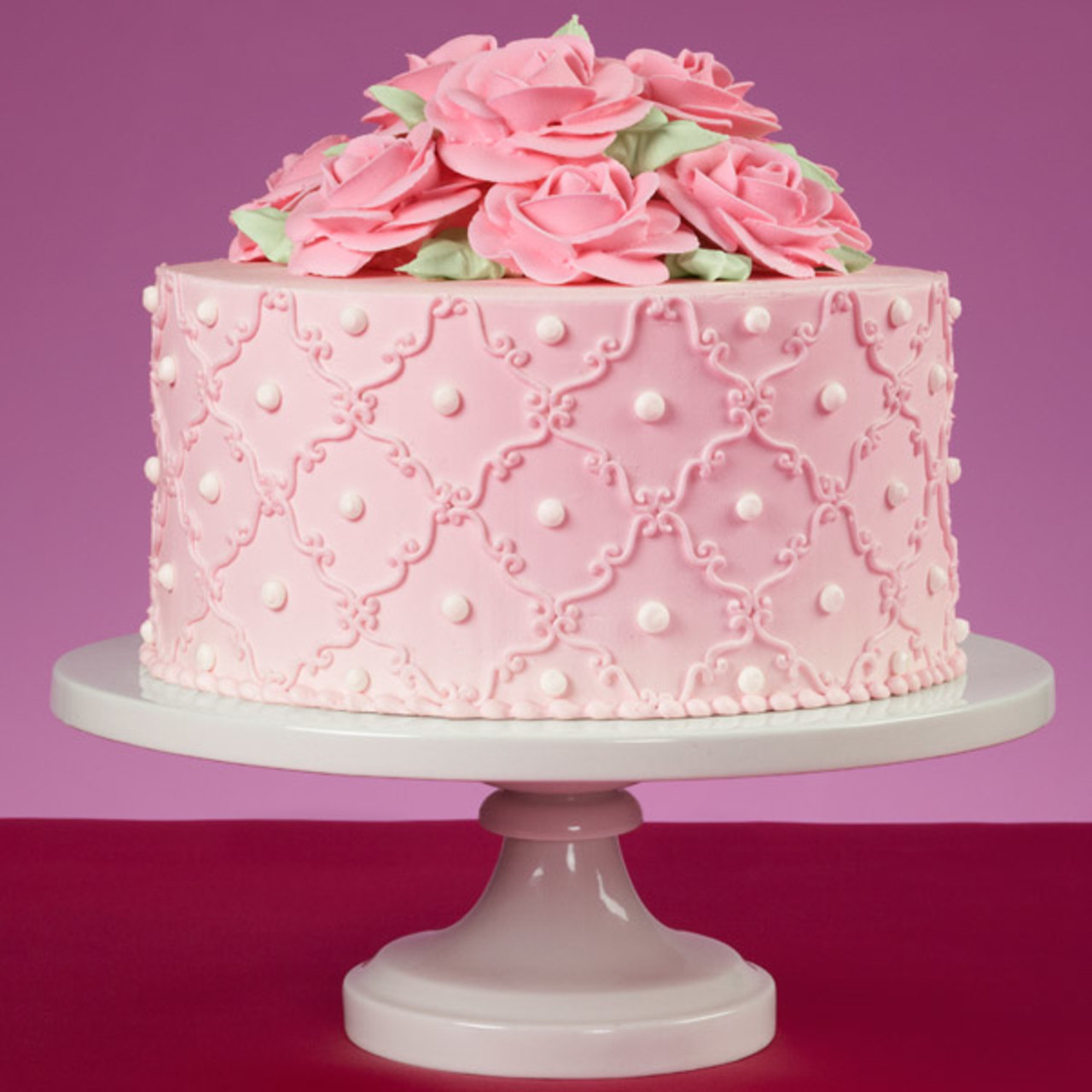 Pink Rose Anniversary Cake with Name Edit | cakedayphotoframes