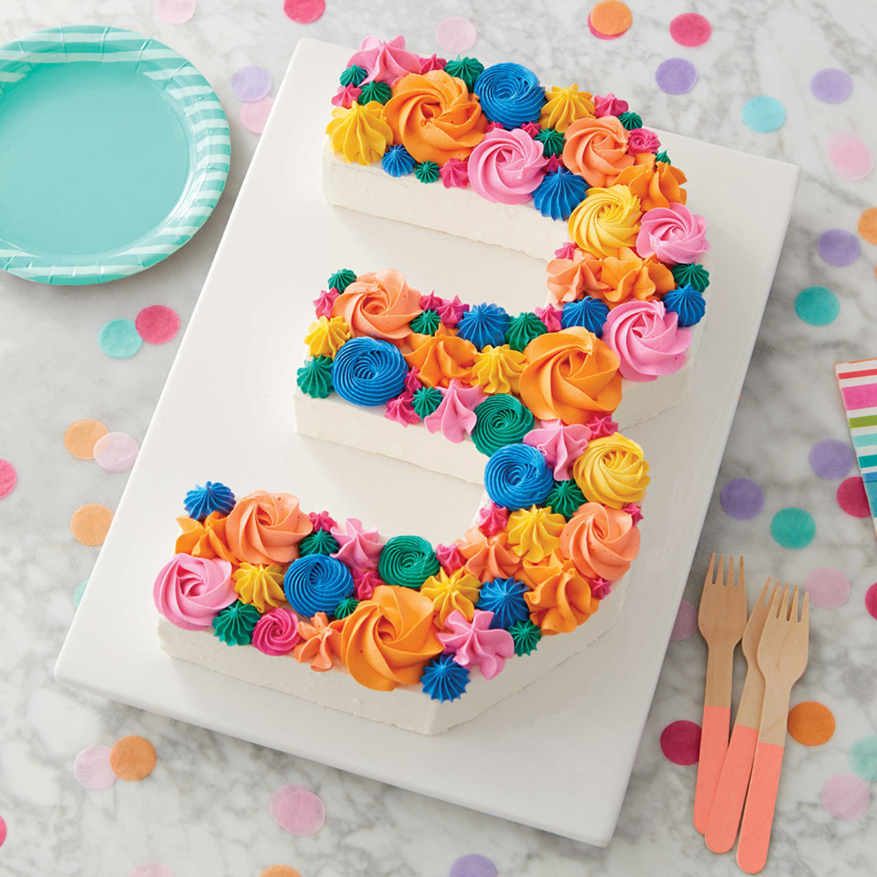 3 Number Golden cake Topper | 3 No Cake Topper For Birthday - Propsicle