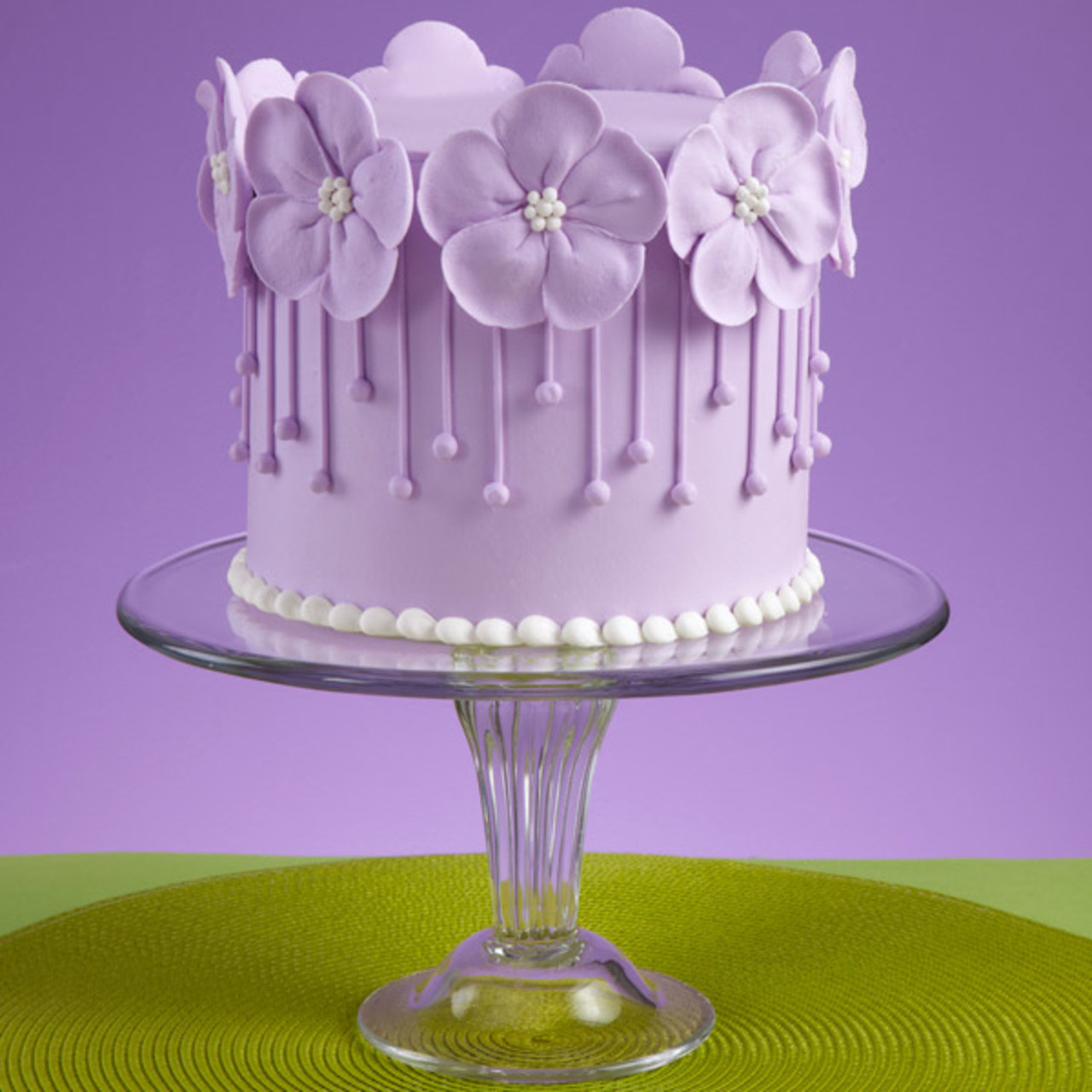 Beautiful Birthday Cake In Purple Color Stock Photo, Picture and Royalty  Free Image. Image 135151561.