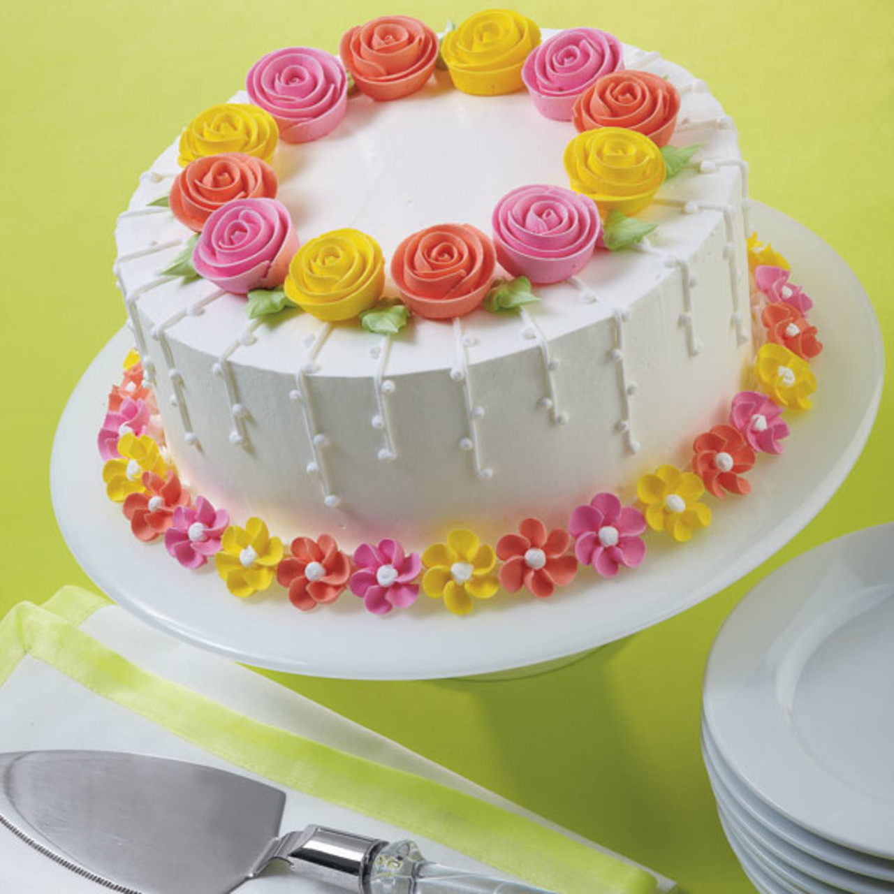 Fanciful Flowers Cake - Wilton
