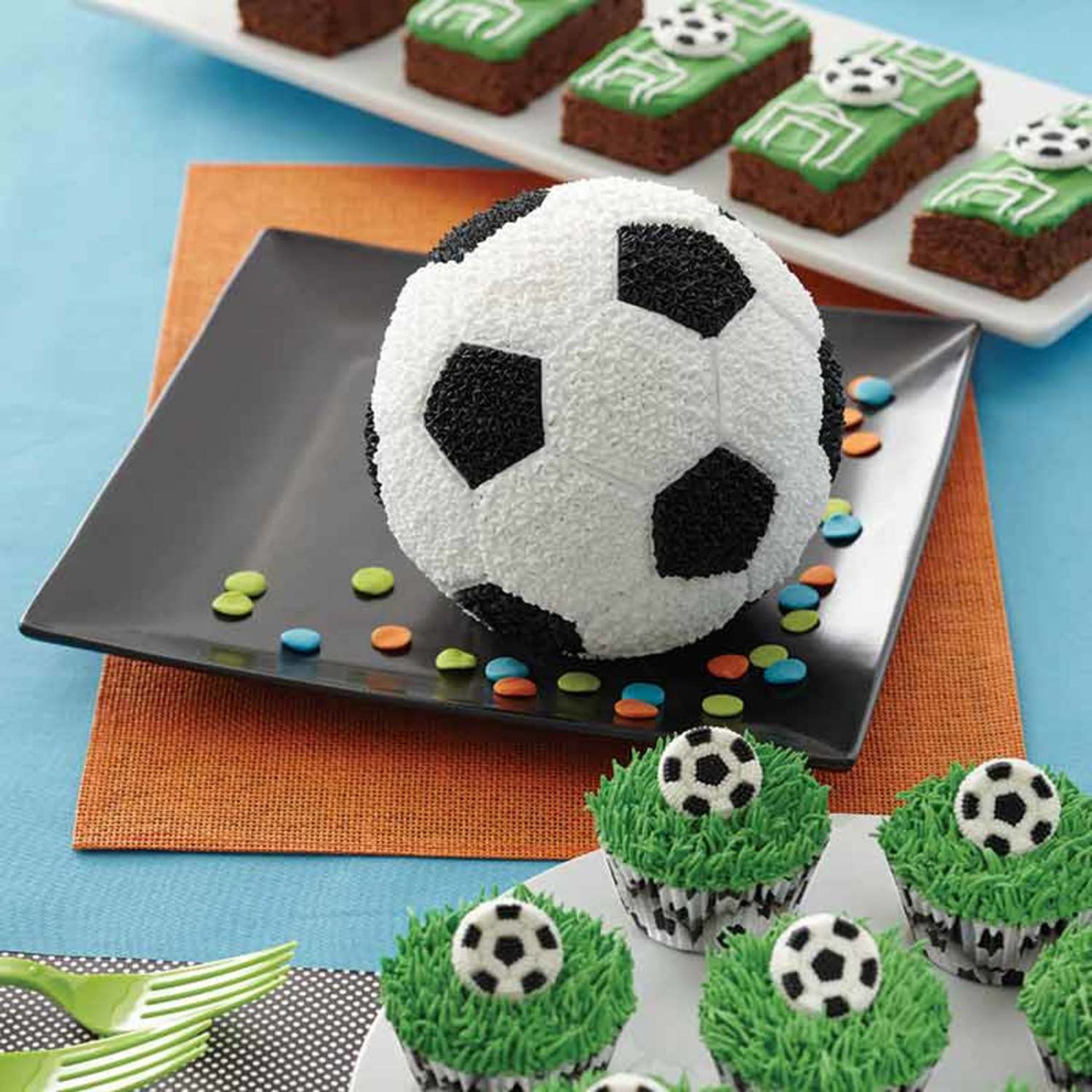 Soccer Cake With Soccer Ball And Logo