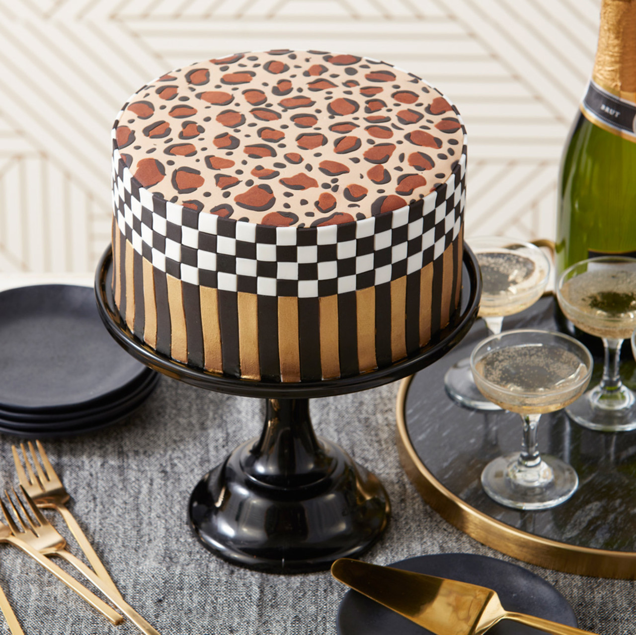 Cheetah Print Layer Cake - Classy Girl Cupcakes