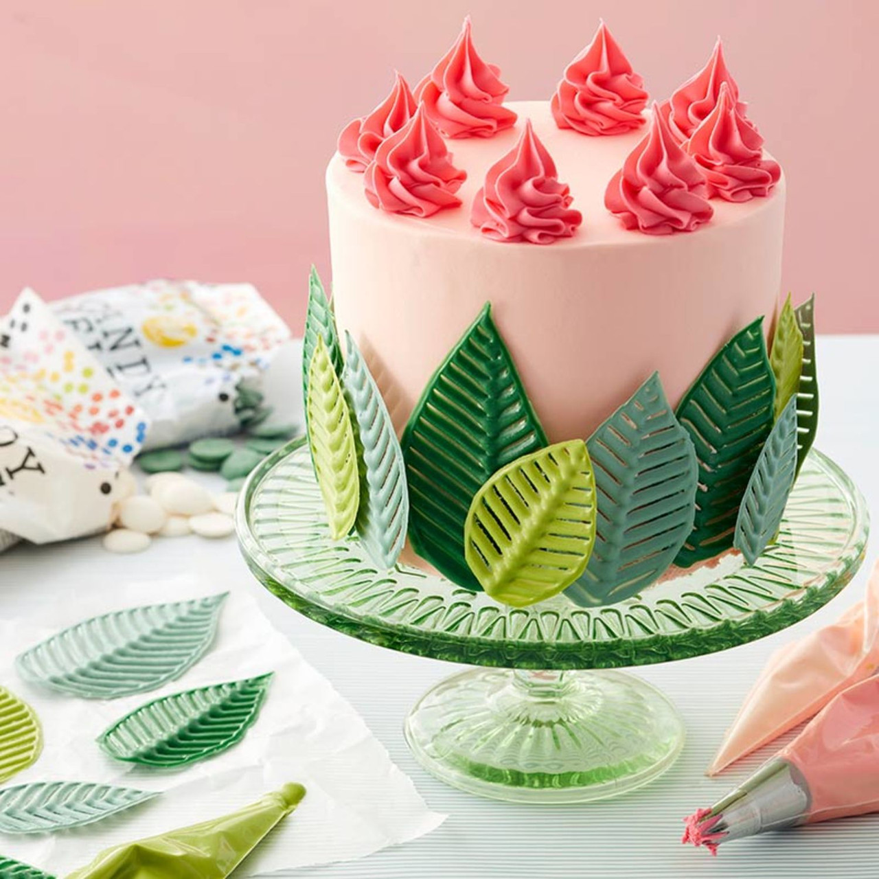 Tropical Leaf Cake Wrap - Edible Cake Art