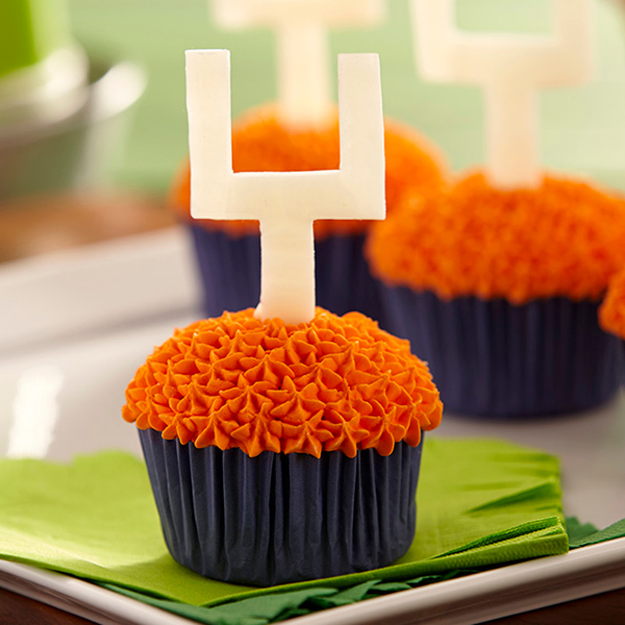 Football Cupcakes With Candy Goal Posts Wilton