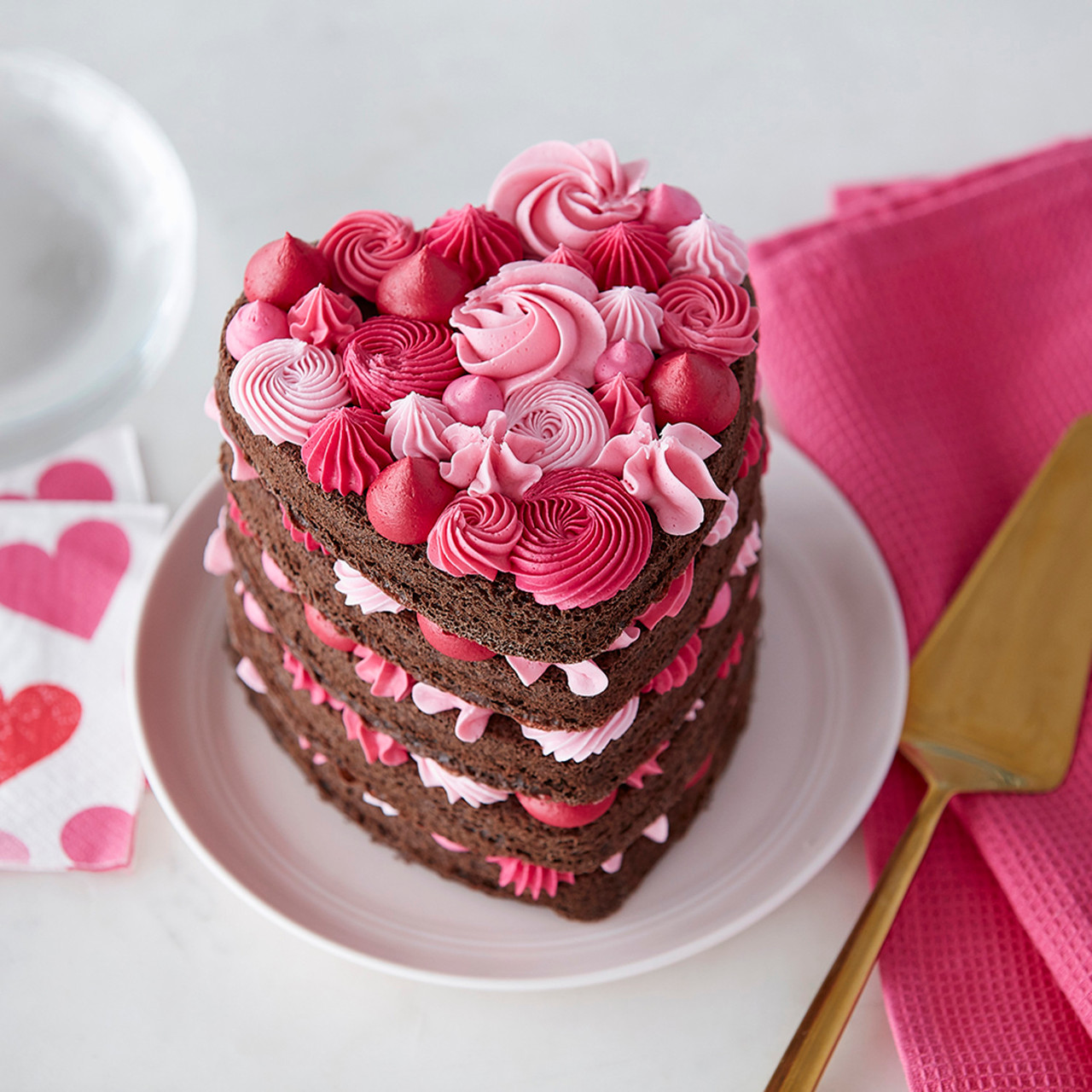 Conversation Heart Shaped Cake - Classy Girl Cupcakes