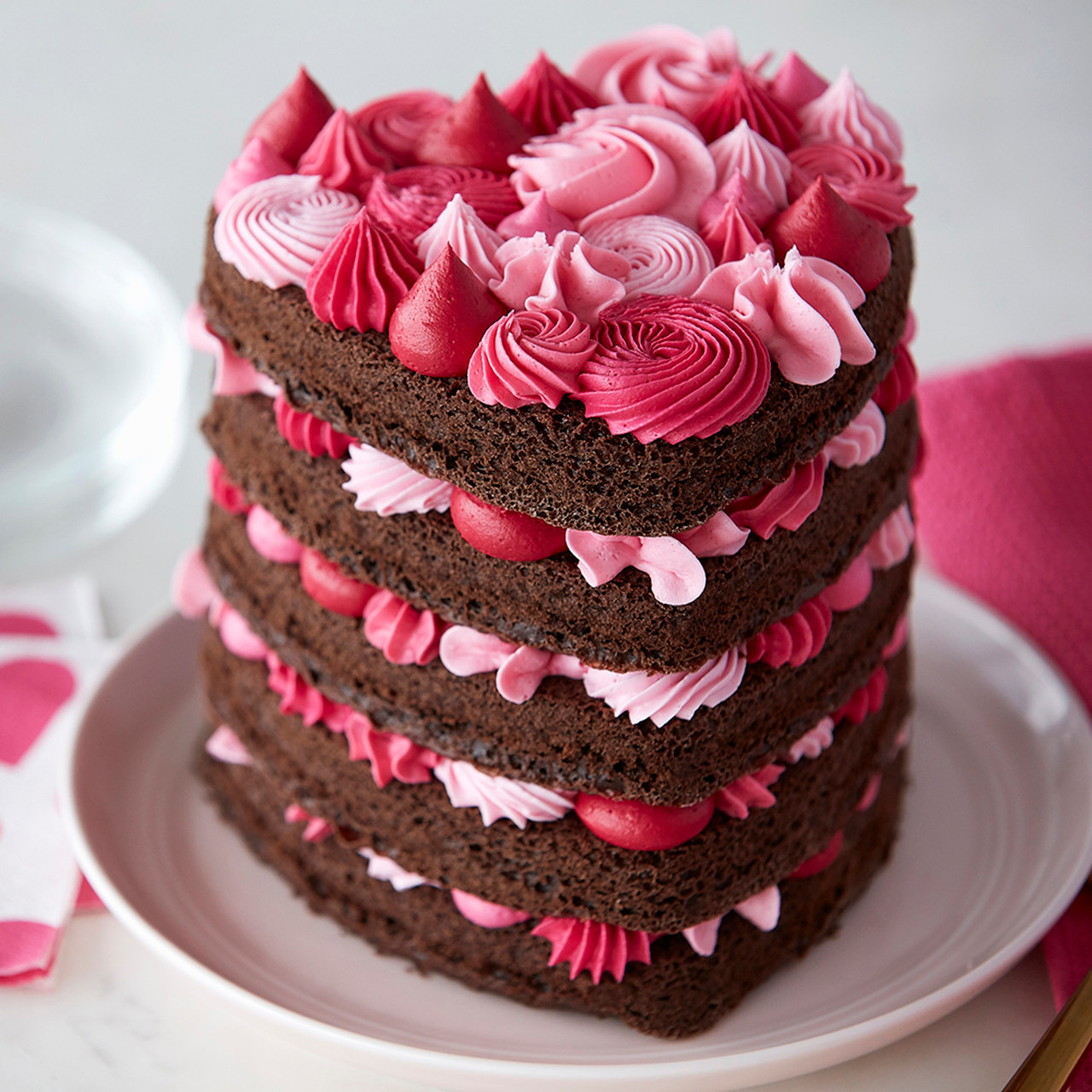 Heart Shaped Rose Cake