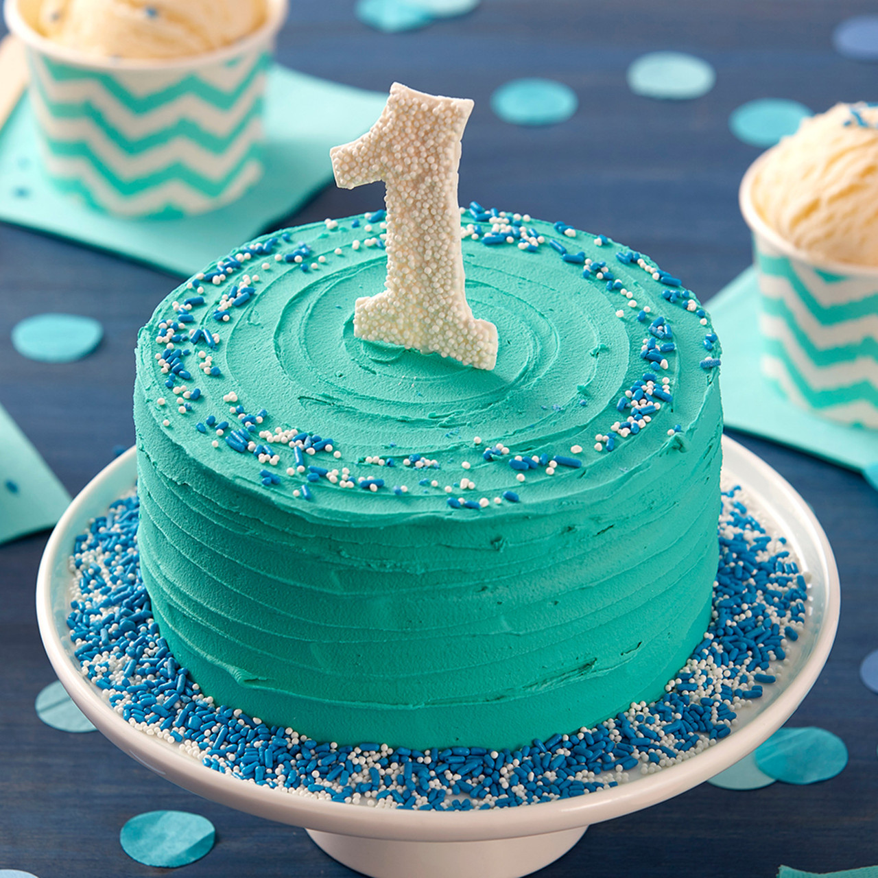 Baby Blue Smash Cake