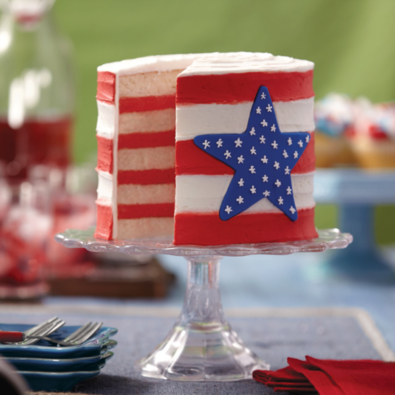 Handmade American Flag Cake Earrings, 4th of July Gift – PolinaCreations