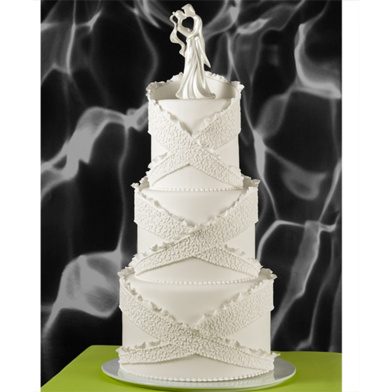 Criss-Cross Cornelli Wedding Cake - Wilton