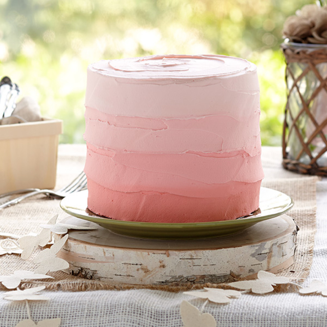 Pink and Green Birthday Cake with Pink Roses – Grated Nutmeg