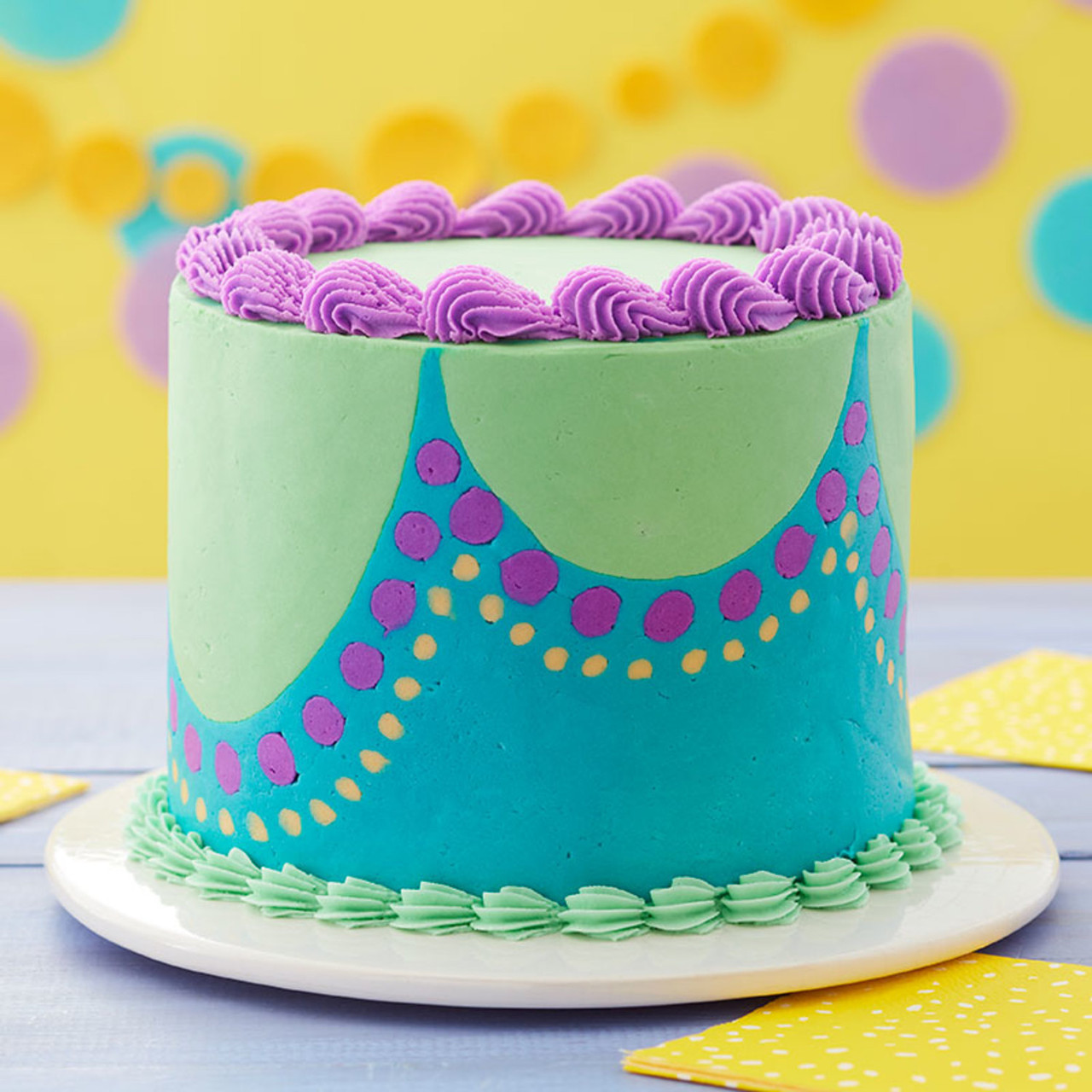 Neon Buttercream Transfer Cake - Wilton