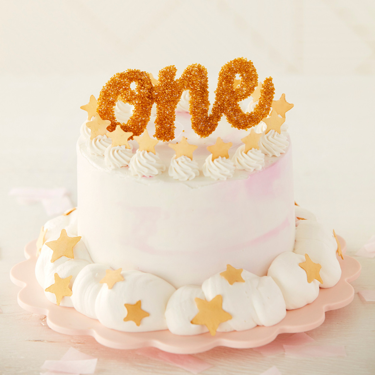 Pink and gold star first birthday cake | Jenny Wenny | Flickr