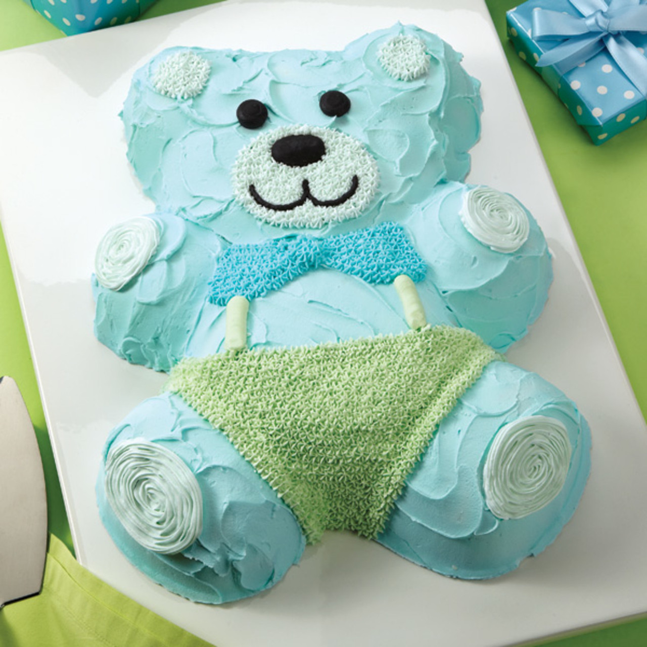 Buy the 1st year blue bear cake for your baby's first birthday. Send this  attractive blue teddy bear birthday cake to your friends and family members  as a gift.